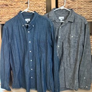 Sonoma Men's Blue and Gray Casual Button-Down Shirts